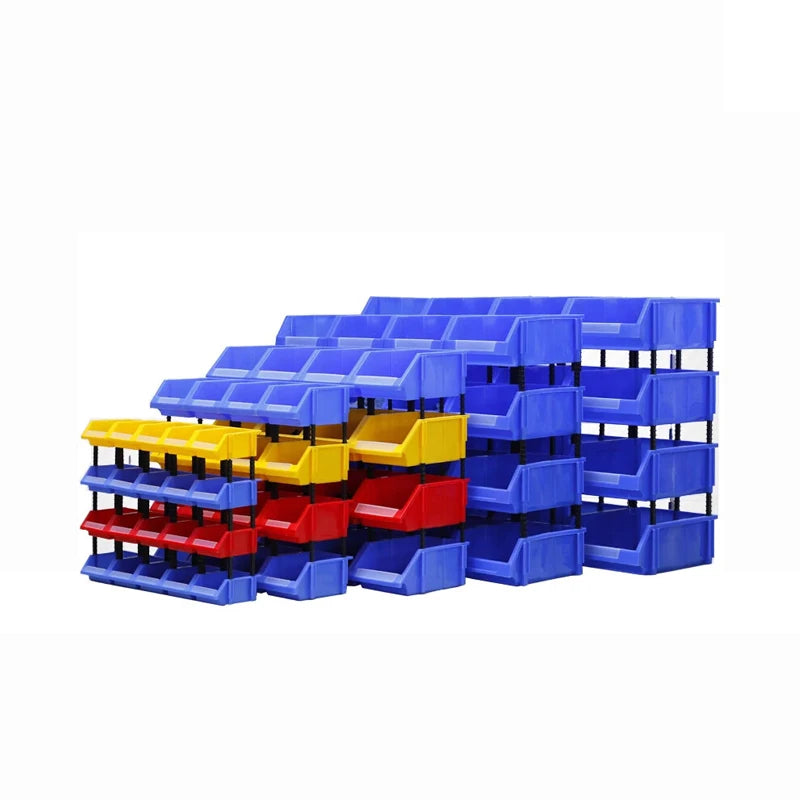 Heavy Duty Stackable Storage Cage, Collapsible PP Storage Bin with Snap Closure, 150 lb Capacity Warehouse Retail Container