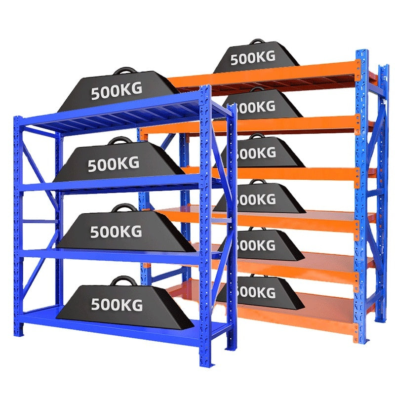 Heavy Duty Boltless Storage Rack 500KG per Layer, 4-Tier Adjustable Steel Stacking Shelf for Warehouse Storage