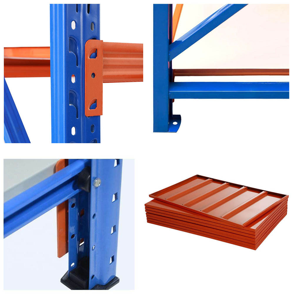 Heavy Duty Boltless Warehouse Rack, 4-Tier Adjustable Steel Storage Shelf up to 1100KG for Industrial Warehouse