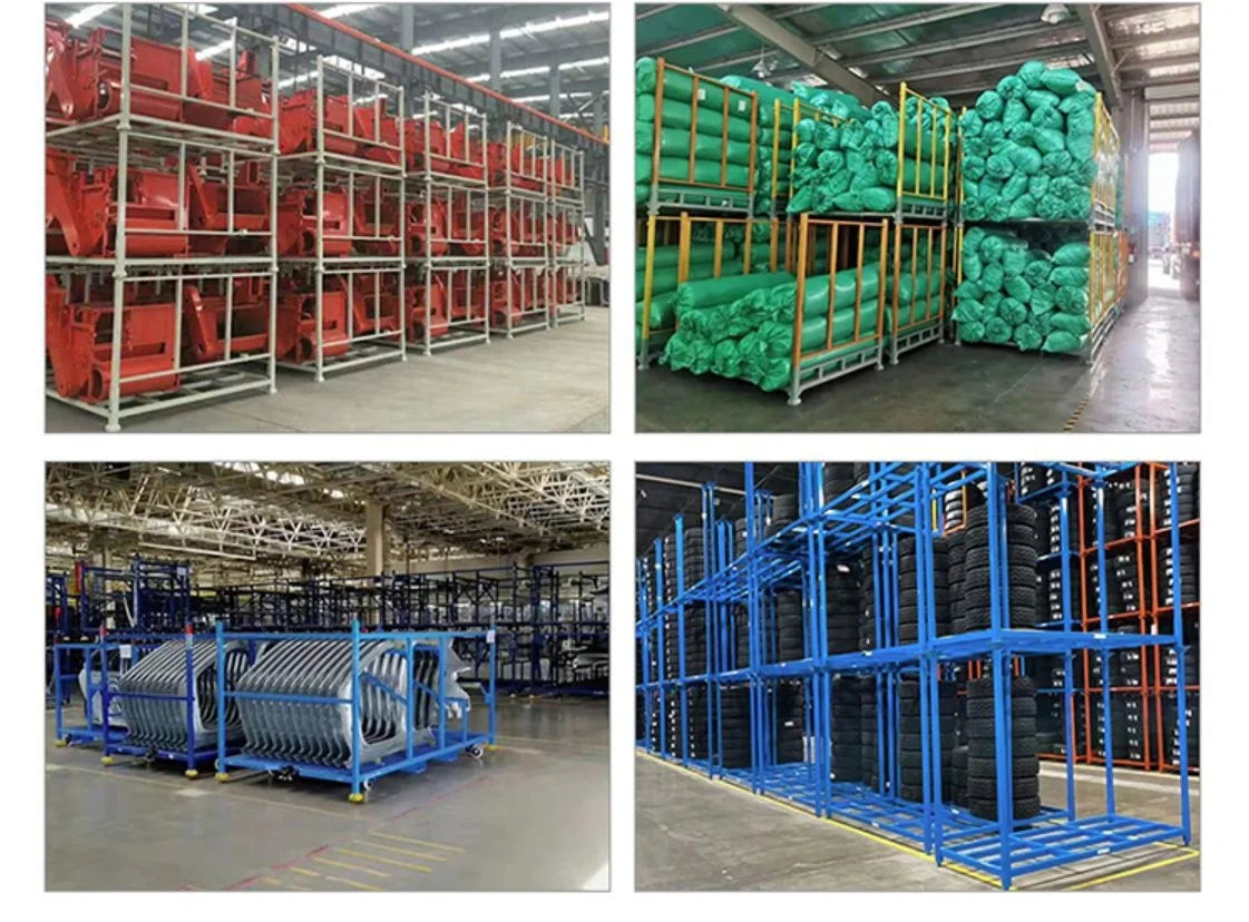 Light Duty Steel Storage Rack, Powder Coated Stackable Tire Rack with Large Load Capacity, Movable Pallet Rack 1-5 Layers