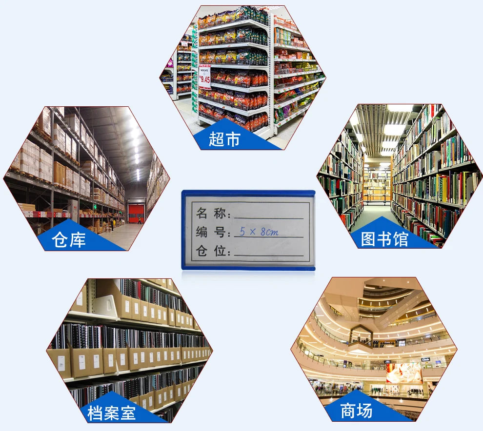 Heavy Duty Magnetic Warehouse Labels, Reusable Waterproof Rack Shelf Tags for Industrial Storage Bins and Pallet Racking