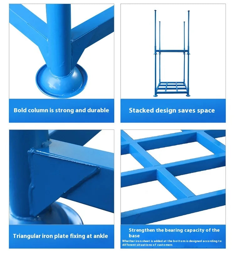 Light Duty Steel Storage Rack, Powder Coated Stackable Tire Rack with Large Load Capacity, Movable Pallet Rack 1-5 Layers