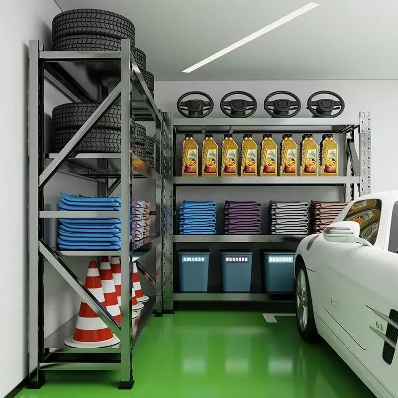 304 Stainless Steel Heavy Duty Shelving 200KG per Layer, 4-Tier Adjustable Boltless Rack for Food Factory Cold Storage