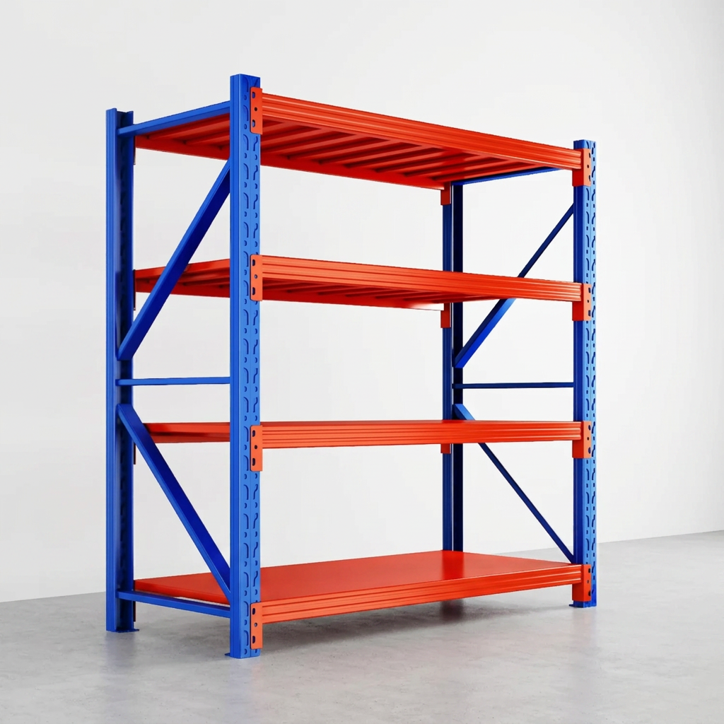 Heavy Duty Steel Storage Rack for Tiles, 4-Tier Adjustable Industrial Shelving up to 500KG for Warehouse