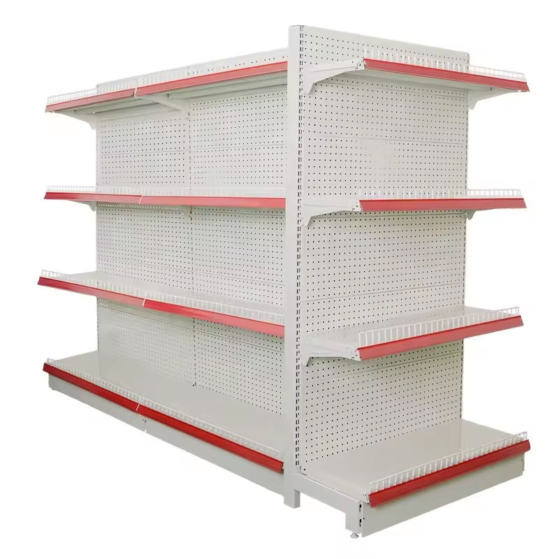 Double-Sided Display Stand Modern Supermarket Shelving Racks