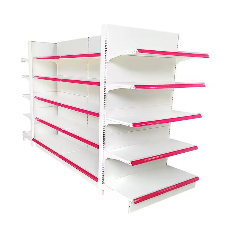 Double-Sided Display Stand Modern Supermarket Shelving Racks