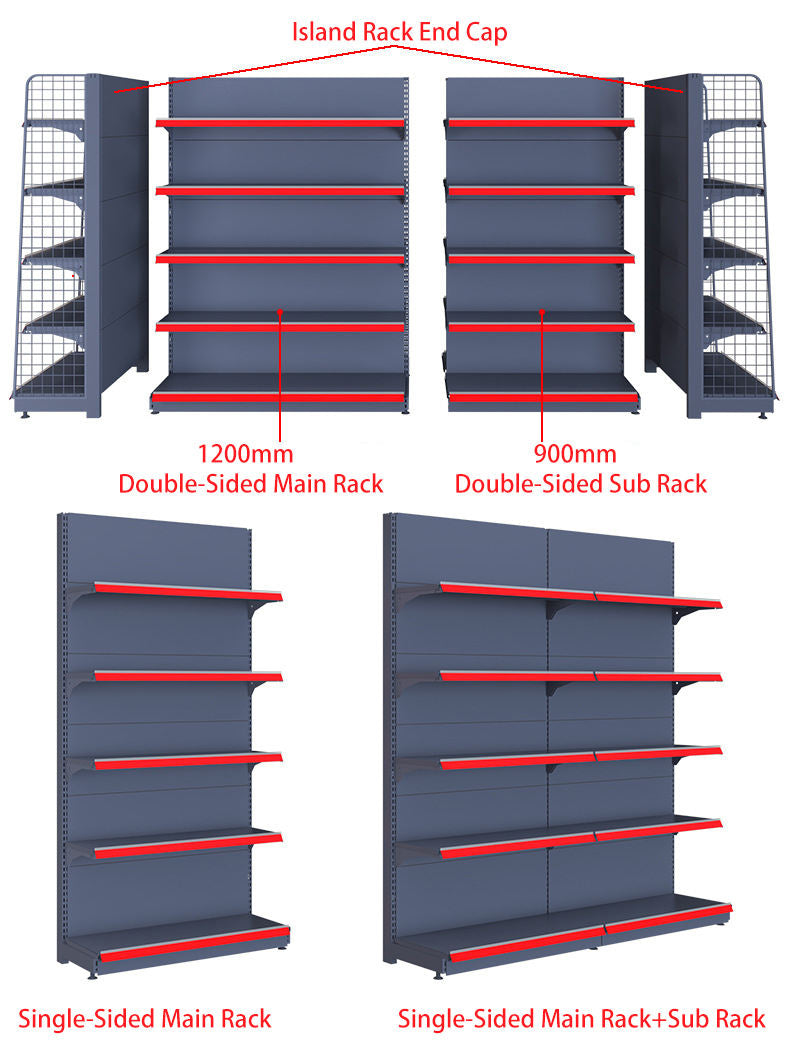 Heavy Duty Cold-rolled Steel Supermarket Rack Display