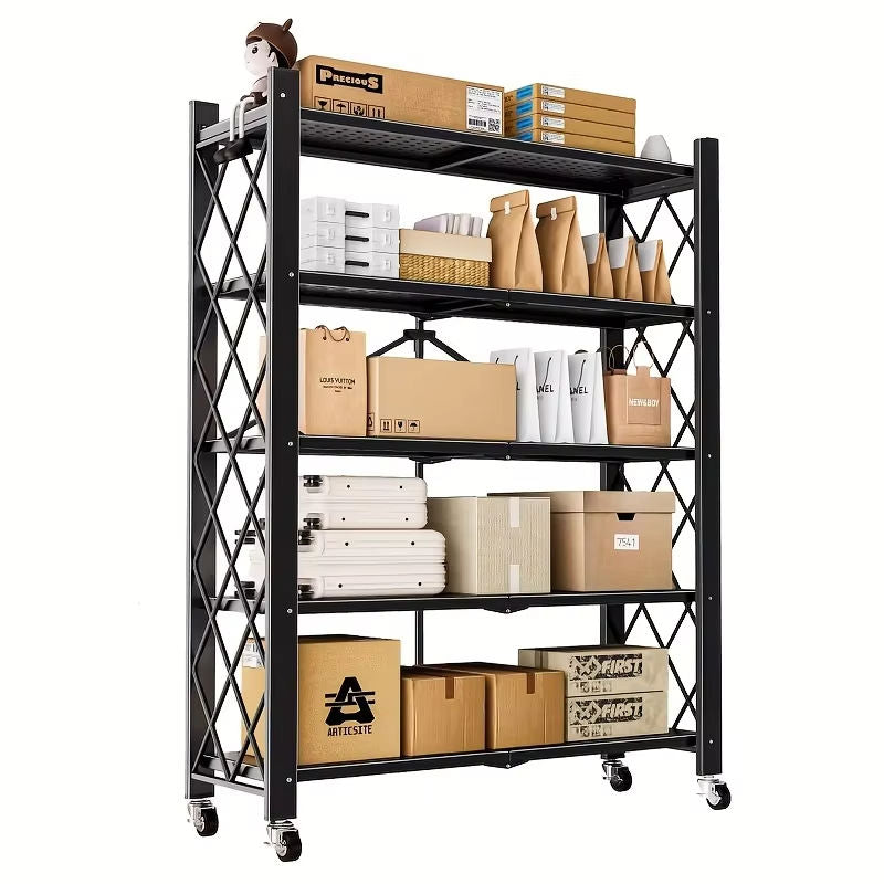 Heavy-Duty 5-Tier Metal Steel Storage Rack Adjustable Shelving Unit