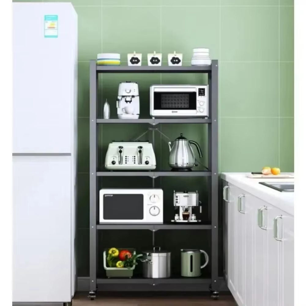 Ultra Strong Multi-Purpose Folding Shelves Large Capacity Storage Rack Wheels Multi-Layer Kitchen Islands Carts