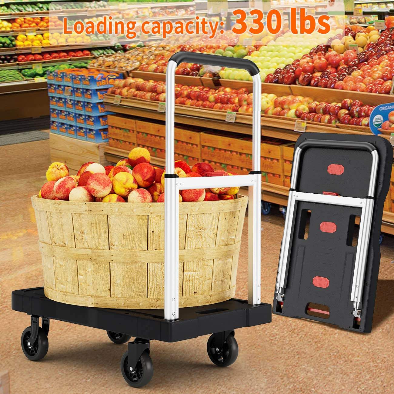 Heavy-Duty Portable Hand Push Truck Trolley Platform