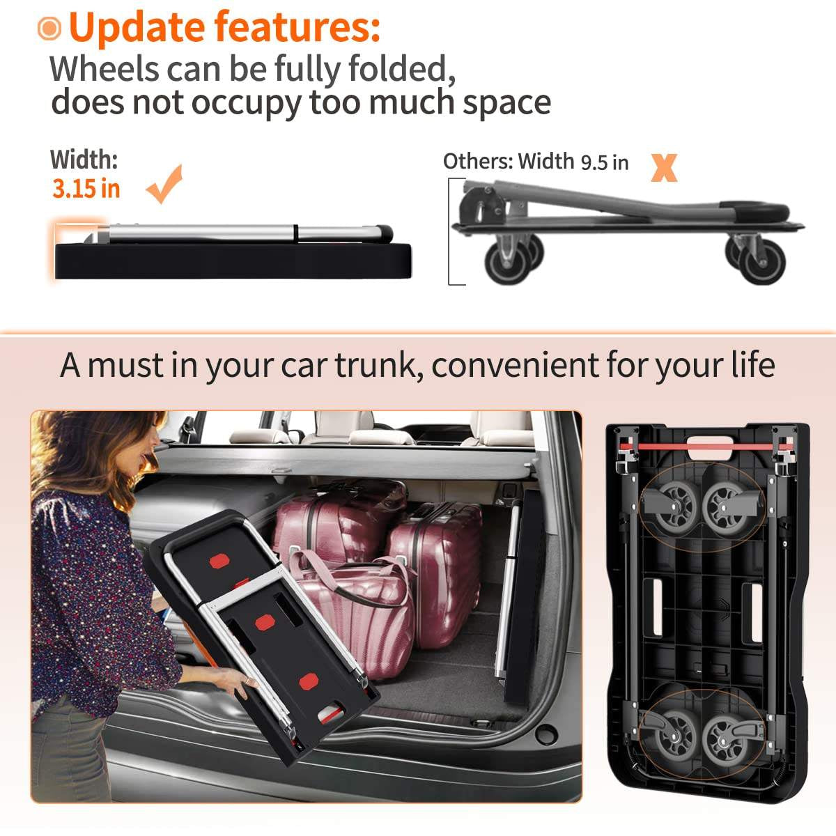 Heavy-Duty Portable Hand Push Truck Trolley Platform