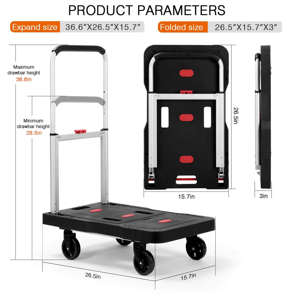 Heavy-Duty Portable Hand Push Truck Trolley Platform